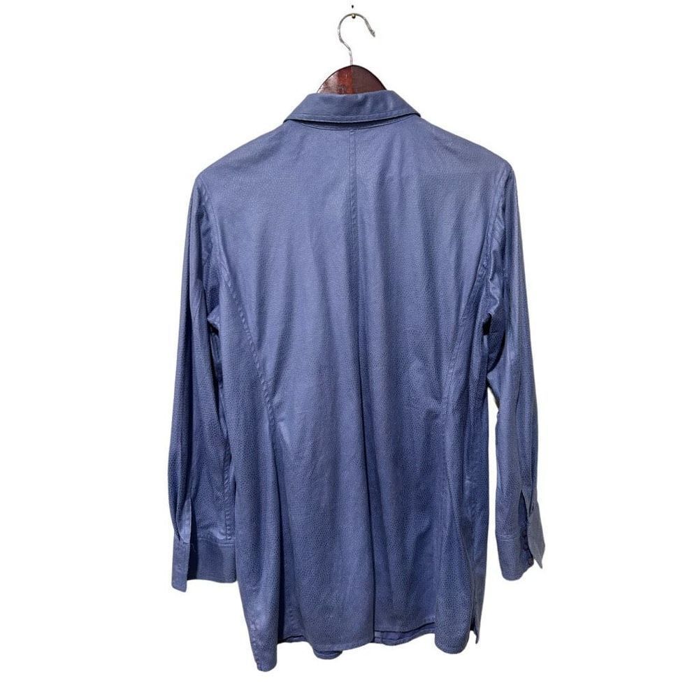 Chico’s Lavender Textured Button Front Casual Off… - image 2